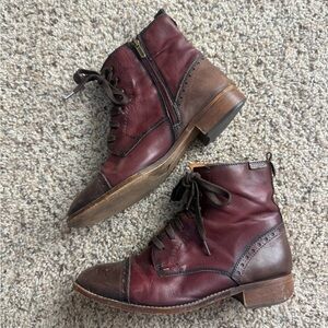 Pikolinos Burgundy Leather Boots 38 Sz 8